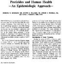Pesticides And Human HealthAn Epidemiologic Approach