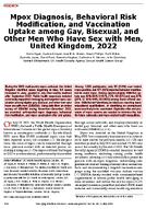 Mpox Diagnosis Behavioral Risk Modification and Vaccination Uptake among Gay Bisexual and Other Men Who Have Sex with Men United Kingdom 2022