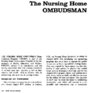 The Nursing Home OmbudsmanDemonstration Program