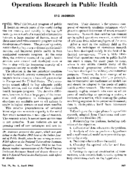 Operations research in public health