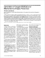 Generation of Oxygen Radicals and Mechanisms of Injury Prevention
