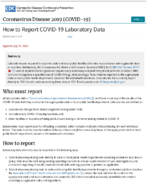 How to Report COVID19 Laboratory Data July 29 2020