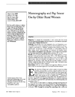 Mammography And Pap Smear Use By Older Rural Women