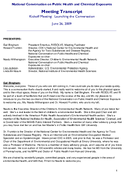 National Conversation on Public Health and Chemical Exposures June 26 2009 Meeting Transcript Kickoff Meeting Launching the Conversation