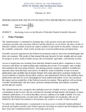 Memorandum for the Heads of Executive Departments and Agencies Increasing Access to the Results of Federally Funded Scientific Research