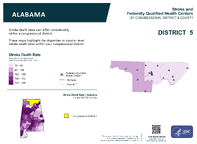 AL Congressional District 05 Stroke and Federally Qualified Health Centers Map 118th Congress