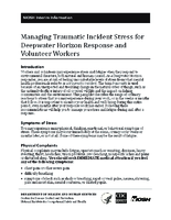 Traumatic Incident Stress for Deepwater Horizon Response Workers and Volunteers