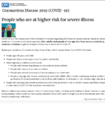 People Who Are at Higher Risk for Severe Illness March 22 2020
