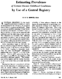 Estimating Prevalence Of Certain Chronic Childhood Conditions By Use Of A Central Registry