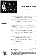 Public Health Reports  v 77 no 1 November 1962  table of contents