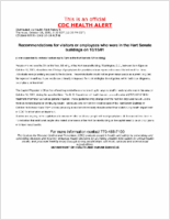 Recommendations for visitors or employees who were in the Hart Senate buildings on 101501