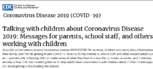 Talking with Children About Coronavirus Disease 2019 Messages for Parents School Staff and Others Working with Children March 9 2020