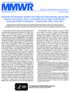 Symptoms of Depression Anxiety Posttraumatic Stress Disorder and Suicidal Ideation Among State Tribal Local and Territorial Public Health Workers During the COVID19 Pandemic  United States MarchApril 2021