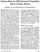Salmonellosis in TAB vaccinated population island of Oahu Hawaii