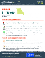 CDCs Investments to Combat Antibiotic Resistance Threats Nationwide Missouri Fiscal Year 2017