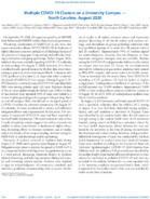Multiple COVID19 Clusters on a University Campus  North Carolina August 2020