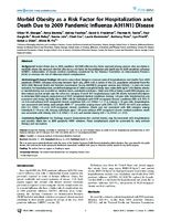 Morbid Obesity as a Risk Factor for Hospitalization and Death Due to 2009 Pandemic Influenza AH1N1 Disease