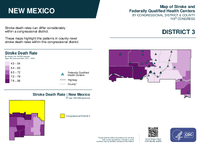 NM Congressional District 03 Stroke and Federally Qualified Health Centers Map 119th Congress