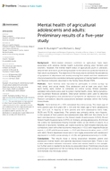 Mental Health of Agricultural Adolescents and Adults Preliminary Results of a FiveYear Study