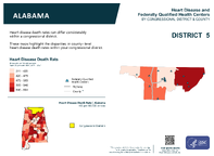 AL Congressional District 05 Heart Disease and Federally Qualified Health Centers Map 118th Congress