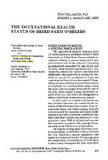 The Occupational Health Status of Hired Farm Workers