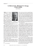 In Memoriam Michael B Gregg 19302008