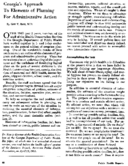 Georgias approach to elements of planning for adminstrative action