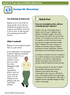 Session 10 Four Keys to Healthy Eating Out