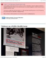 Story of CDC  Violence as a public health issue
