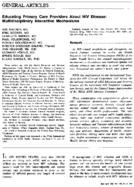 Educating Primary Care Providers About HIV Disease Multidisciplinary Interactive Mechanisms