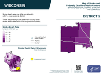 WI Congressional District 05 Stroke and Federally Qualified Health Centers Map 119th Congress