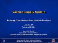 Vaccine supply update