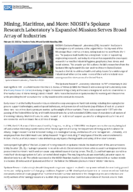 Mining maritime and more  NIOSHs Spokane Research Laboratorys expanded mission serves broad array of industries