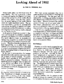 Looking ahead of 1952