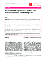 Persistence of Tungsten Oxide ParticleFiber Mixtures in Artificial Human Lung Fluids