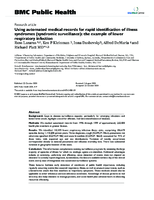 Using automated medical records for rapid identification of illness syndromes syndromic surveillance the example of lower respiratory infection