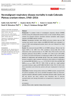 Nonmalignant Respiratory Disease Mortality in Male Colorado Plateau Uranium Miners 19602016