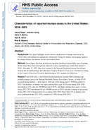 Characteristics of reported mumps cases in the United States 20182023