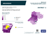 AR Congressional District 02 Stroke and Federally Qualified Health Centers Map 118th Congress