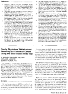 Family physicians beliefs about screening for colorectal cancer using the stool guaiac slide test