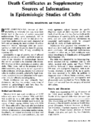 Death Certificates As Supplementary Sources Of Information In Epidemiologic Studies Of Clefts