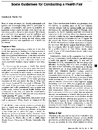 Some guidelines for conducting a health fair