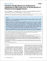Population Genetic Structure of Streptococcus pneumoniae in Kilifi Kenya Prior to the Introduction of Pneumococcal Conjugate Vaccine