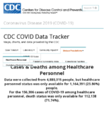 CDC COVID Data Tracker Cases  Deaths Among Healthcare Personnel Sep 16 2020