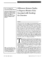 Differences between studies in reported relative risks associated with smoking an overview
