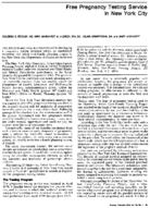 Free pregnancy testing service in New York City