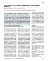 Levels of seven urinary phthalate metabolites in a human reference population