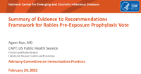 Framework for Rabies PreExposure Prophylaxis Vote