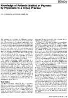Knowledge of patients method of payment by physicians in a group practice