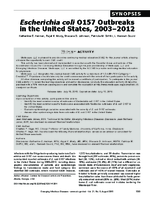 Escherichia coli O157 Outbreaks in the United States 20032012